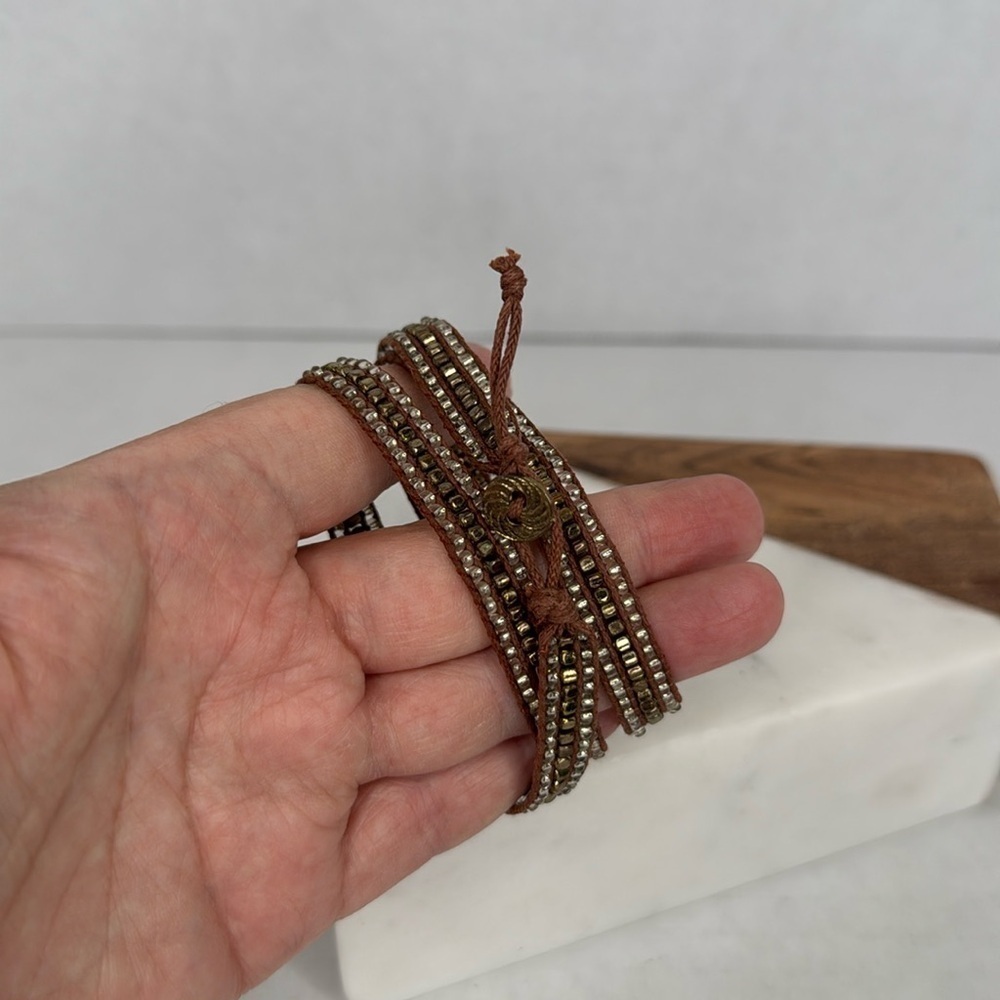 Gap Brown and gray beaded wrap bracelet - Picture 3 of 6